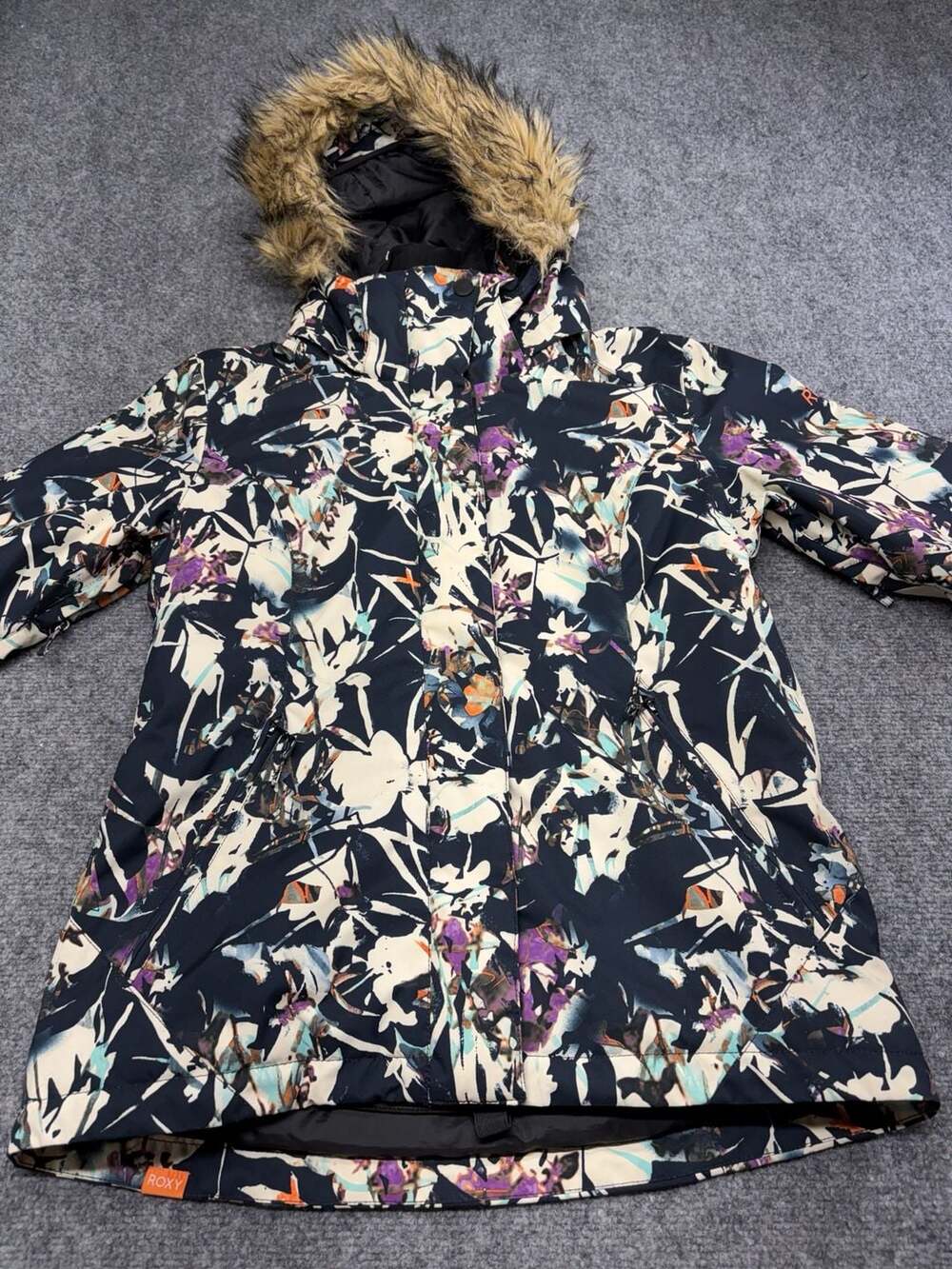Roxy Women's Snowboard Ski Jacket dark Floral, Size M, Dry Flight Technology,10K